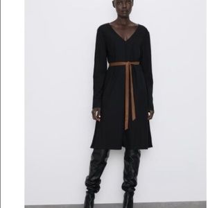 Zara black dress with belt